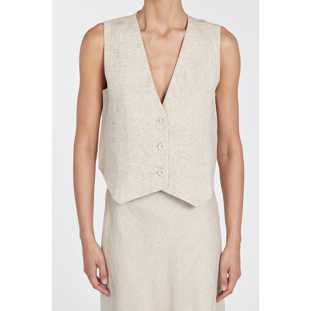 Dissh Banks Linen Vest - 4 - Natural - Picture 5 of 5